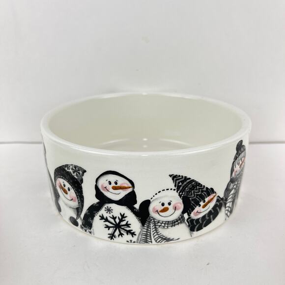 Fitz and Floyd Snow Days Snack Set Snowman Bowl and Plates - Picture 4 of 8